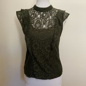 Romeo & Juliet Couture Olive Lace Top